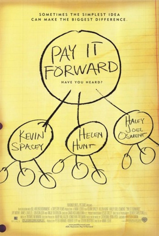 Pay it Forward Movie Poster Print featuring inspiring message of kindness.