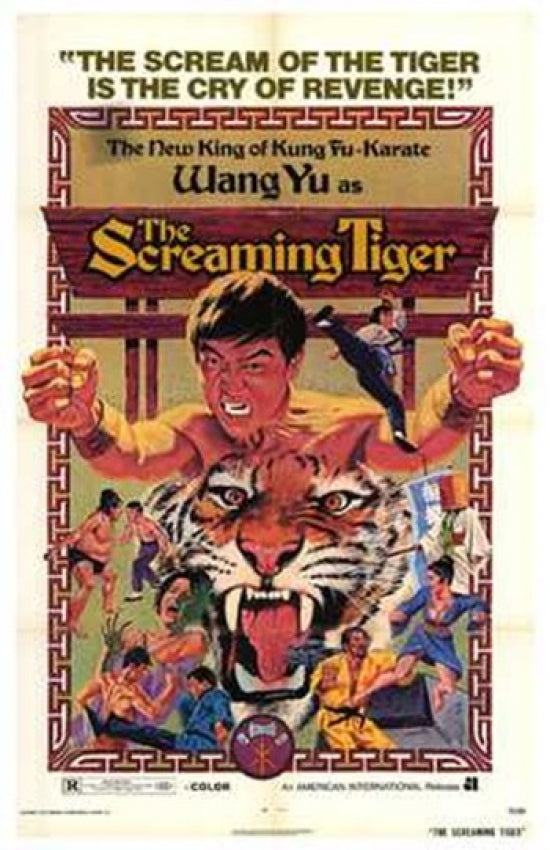 The Screaming Tiger Movie Poster Print featuring a vibrant tiger design.