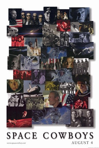 Space Cowboys Movie Poster Print featuring adventure and nostalgia.