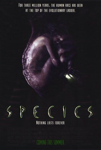 Species Movie Poster Print showcasing sci-fi themes and artwork.