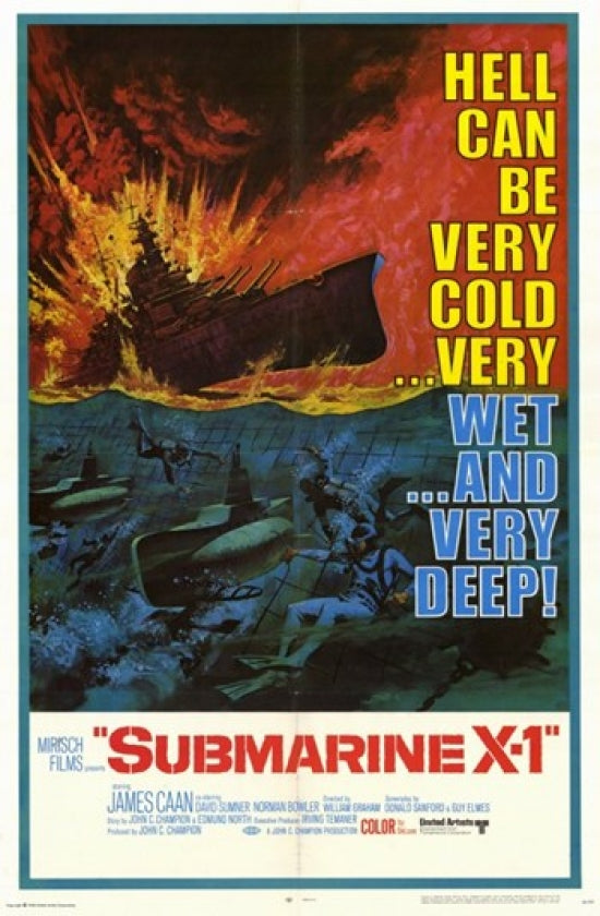 Submarine X-1 Movie Poster showcasing classic sci-fi artwork.