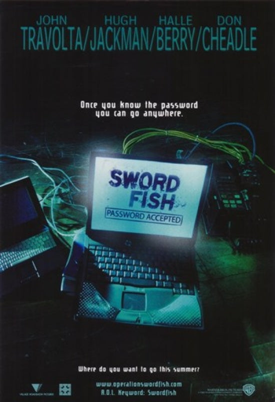 Swordfish Movie Poster Print showcasing cinematic art.