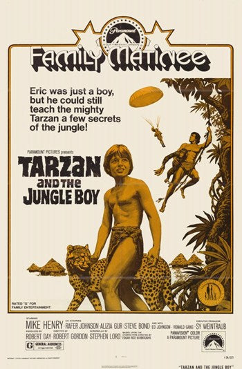 Tarzan and the Jungle Boy movie poster print showcasing vibrant jungle adventure.