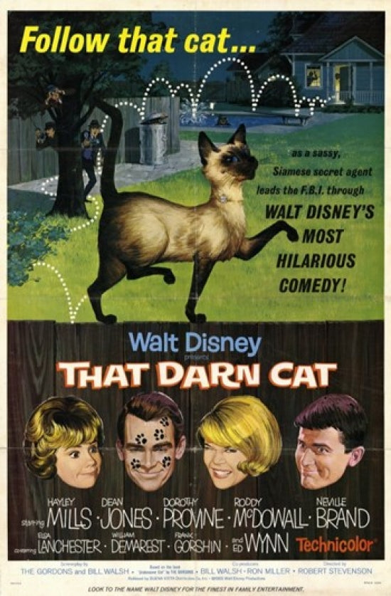 That Darn Cat Movie Poster Print featuring a playful cat design.
