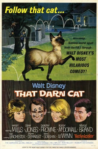 That Darn Cat Movie Poster Print featuring a playful cat design.
