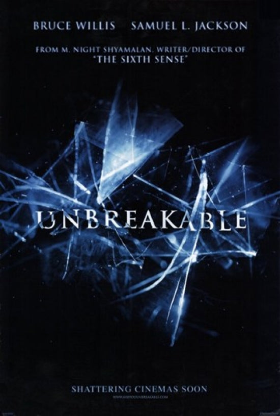 Unbreakable Movie Poster Print showcasing dramatic artwork.