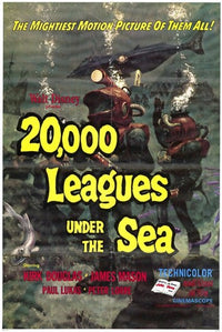 20,000 Leagues Under the Sea Movie Poster Print showcasing vibrant colors and adventure theme.