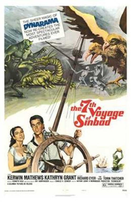 The Seventh Voyage of Sinbad movie poster print artwork.