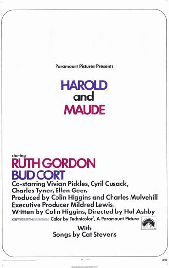 Harold and Maude Movie Poster Print featuring iconic film imagery.