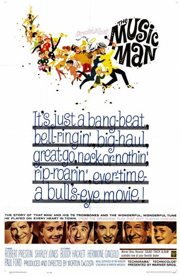 The Music Man Movie Poster Print showcasing vibrant artwork.