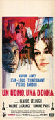 A Man and a Woman Movie Poster showcasing classic film art.