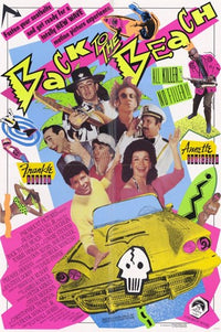 Back to the Beach Movie Poster Print showcasing summer fun and surf culture.