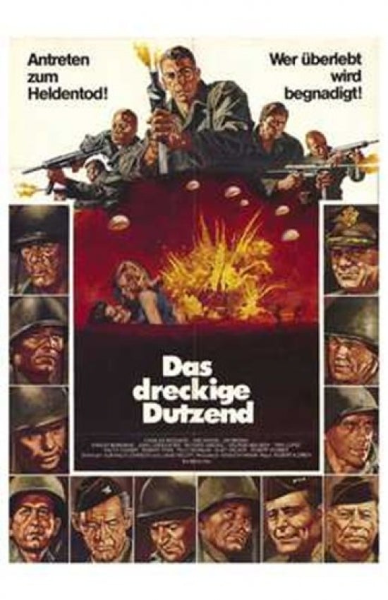 The Dirty Dozen Movie Poster Print showcasing classic war film action.