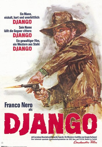 Django Movie Poster Print showcasing iconic film imagery.