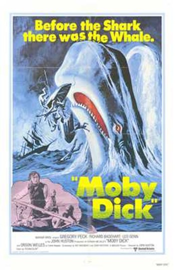 Moby Dick Movie Poster Print featuring Captain Ahab and the white whale.