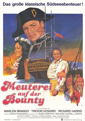 Mutiny on the Bounty Movie Poster Print showcasing cinematic history.