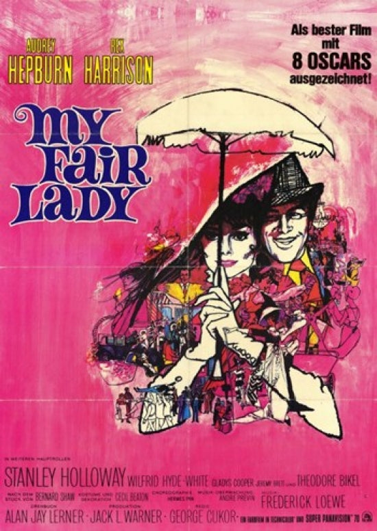 My Fair Lady Movie Poster Print featuring classic film imagery.
