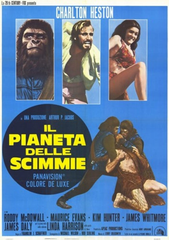 Planet of the Apes Movie Poster Print showcasing classic sci-fi artwork.