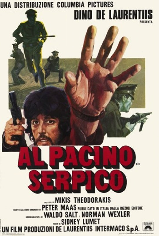 Serpico Movie Poster Print showcasing Frank Serpico in classic crime drama.