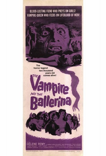 The Vampire and the Ballerina Movie Poster Print showcasing a ballerina and vampire theme.