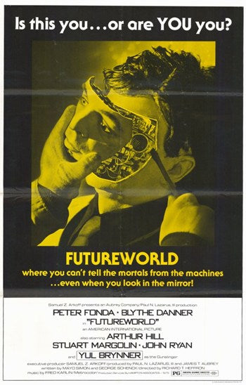 Futureworld Movie Poster Print showcasing a futuristic theme.