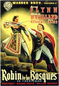 The Adventures of Robin Hood Movie Poster Print featuring iconic imagery and vibrant colors.
