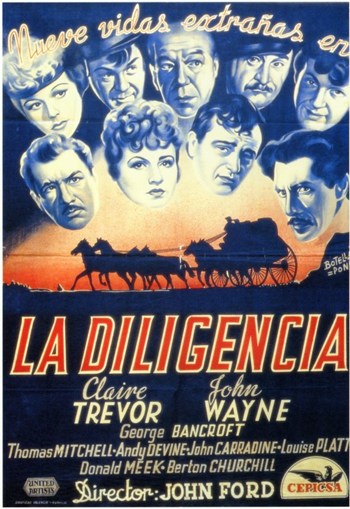 Stagecoach Movie Poster Print showcasing classic Western film art.