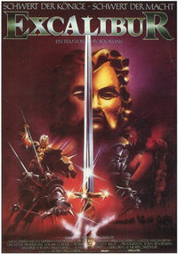 Excalibur Movie Poster Print featuring King Arthur and Excalibur sword