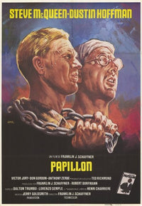 Papillon Movie Poster Print showcasing adventure and resilience.