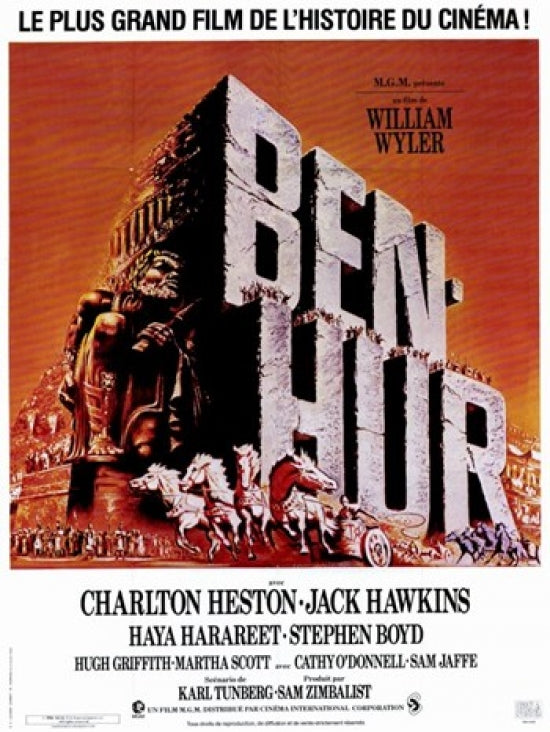Ben Hur Movie Poster Print featuring classic film art.