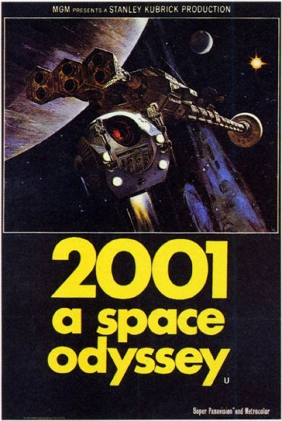 2001: A Space Odyssey Movie Poster featuring iconic space imagery.