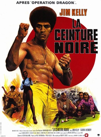 Black Belt Jones Movie Poster featuring dynamic martial arts imagery.