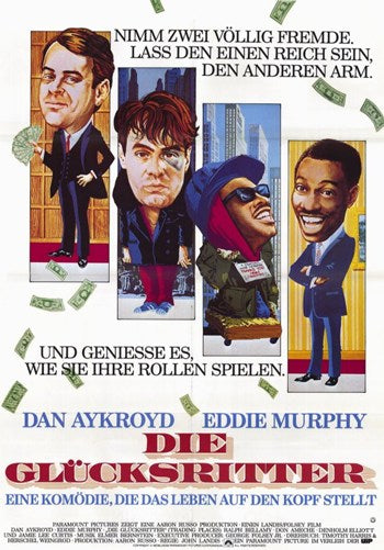 Trading Places Movie Poster Print featuring Eddie Murphy and Dan Aykroyd.