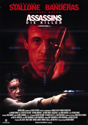 Assassins Movie Poster Print showcasing thrilling action imagery.