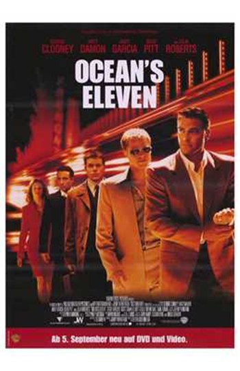 Ocean's Eleven Movie Poster Art Print featuring iconic imagery from the film.
