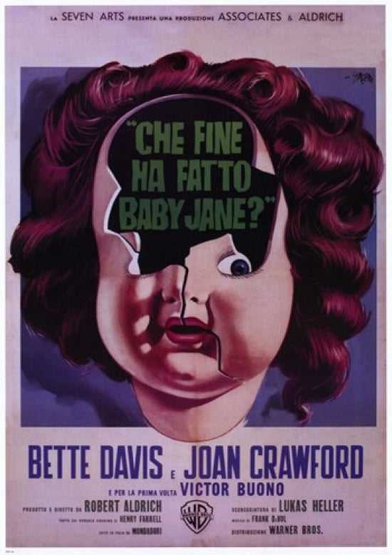 Whatever Happened to Baby Jane Movie Poster featuring Bette Davis and Joan Crawford