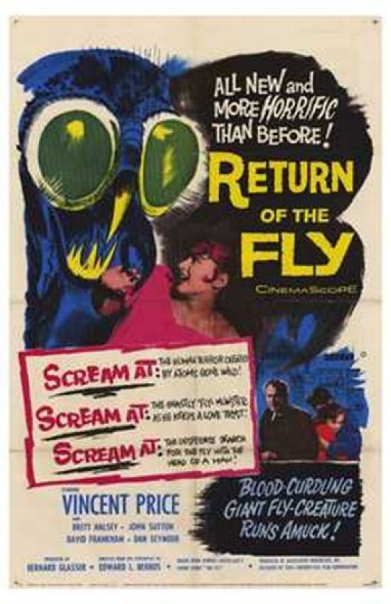 Return of the Fly Movie Poster Print showcasing classic horror film artwork.
