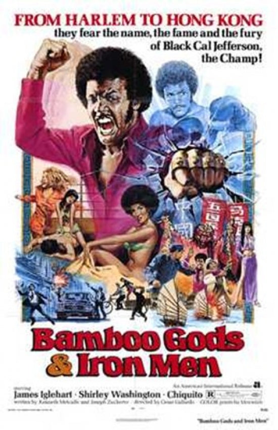 Bamboo Gods and Iron Men Movie Poster featuring classic film artwork.