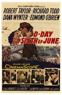 D-Day the Sixth of June Movie Poster Print featuring iconic war imagery.