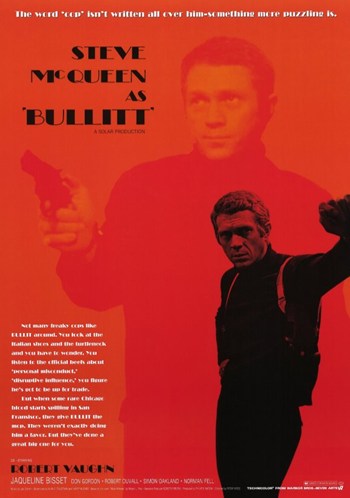 Bullitt Movie Poster featuring Steve McQueen - Classic Film Art Print