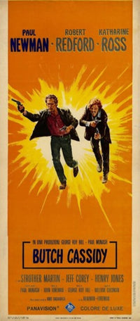 Butch Cassidy and the Sundance Kid Movie Poster Print featuring iconic characters from the film.
