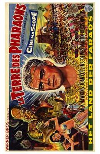 Land of the Pharaohs Movie Poster Print showcasing ancient Egyptian themes.