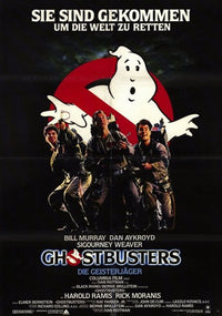 Ghostbusters Movie Poster Print featuring iconic characters from the classic film.