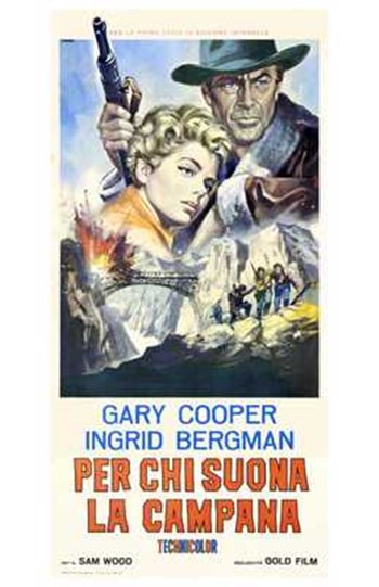 For Whom the Bell Tolls Movie Poster Print showcasing classic film art.
