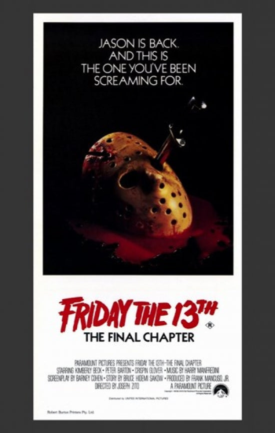 Friday the 13th Part 4 The Final Chapter Movie Poster Print