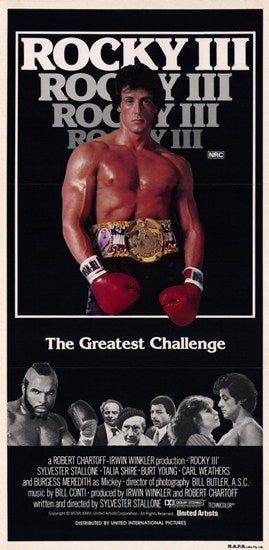 Rocky 3 Movie Poster Print featuring Rocky Balboa.