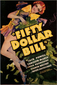 Fifty Dollar Bill Movie Poster Print showcasing detailed imagery of currency.