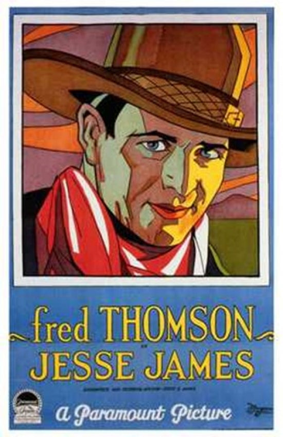 Jesse James Movie Poster Print featuring classic Wild West imagery.