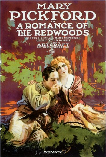A Romance of the Redwoods movie poster print showcasing vibrant colors and classic film artistry.