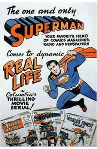 Superman Movie Poster Print showcasing the iconic superhero.